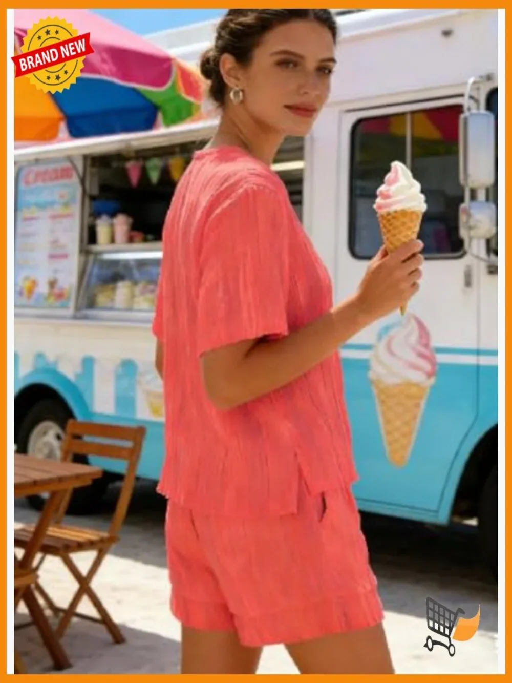 Womens 2 Piece Loungewear Set Shorts with Pockets Summer Matching Outfit